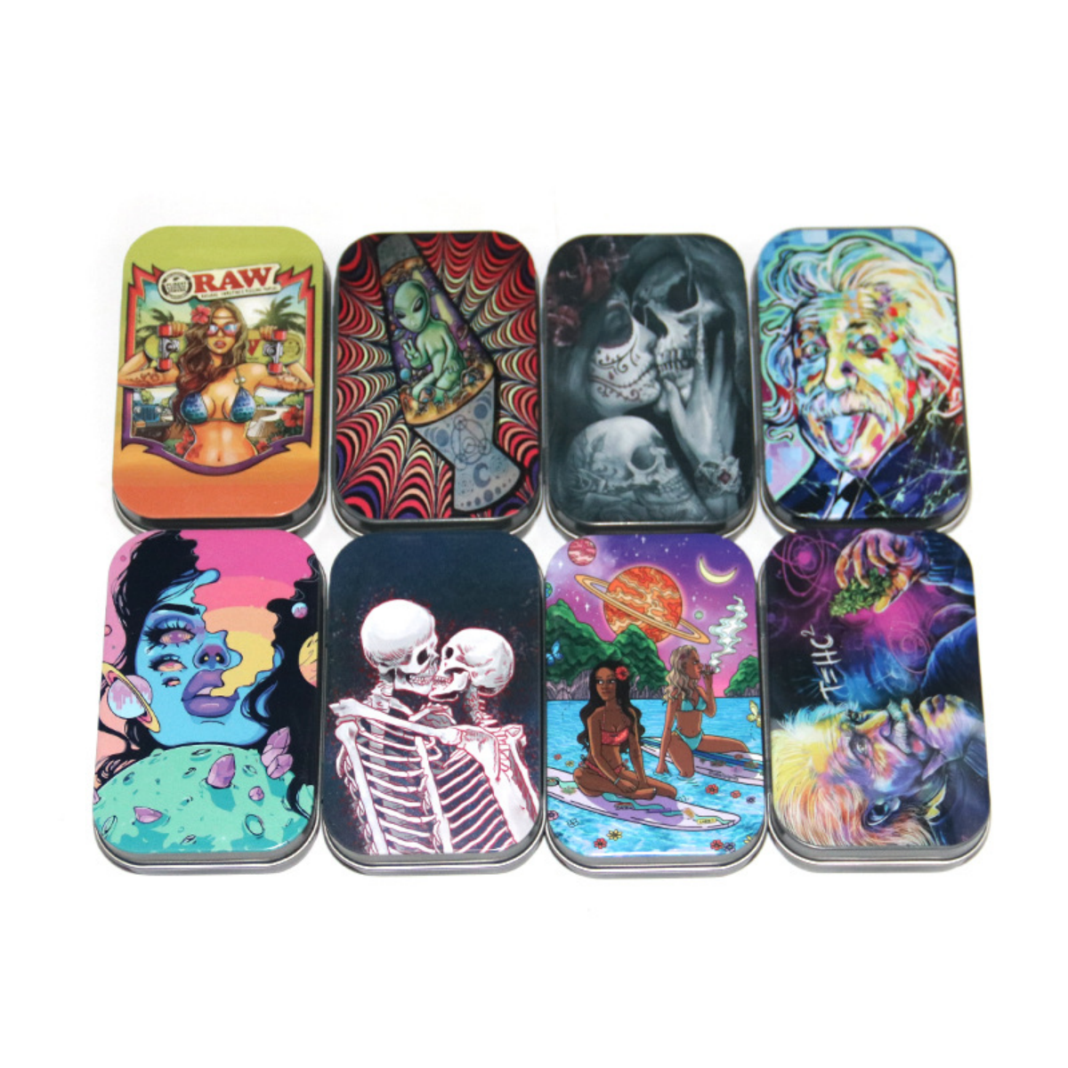 Tinplate Printed Marijuana and Tobacco Storage Case