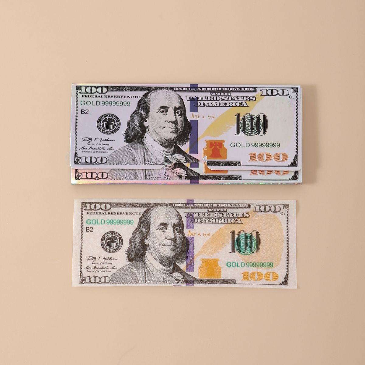 24 Leaves/Booklet 24 Booklets/Case Laser US Dollars Rolling Papers With Filter Tips