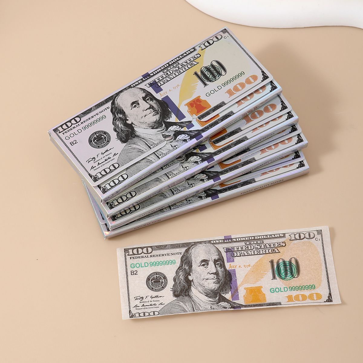 24 Leaves/Booklet 24 Booklets/Case Laser US Dollars Rolling Papers Without Filter Tips