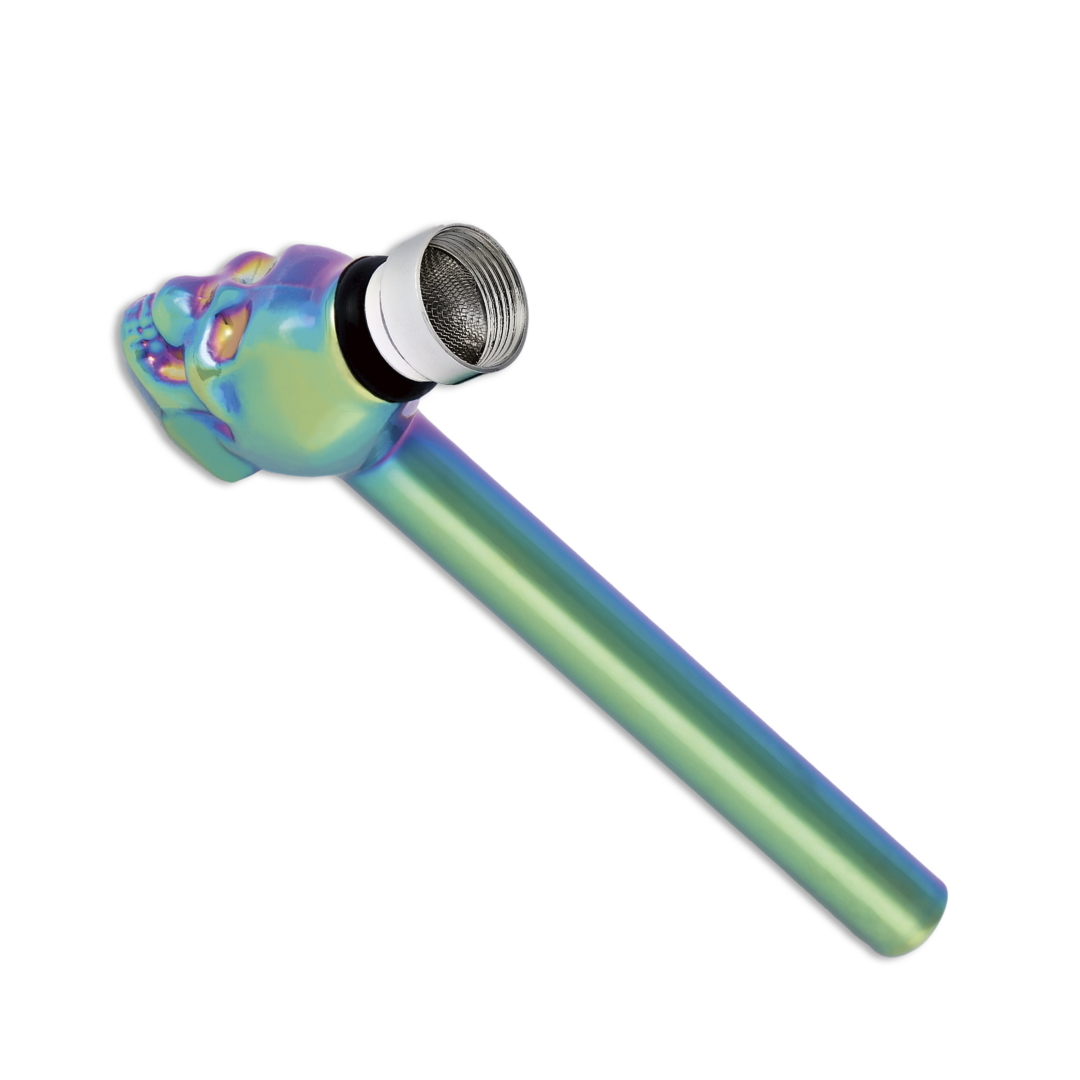 Skull Glass Pipe Rainbow Smoking Pipe