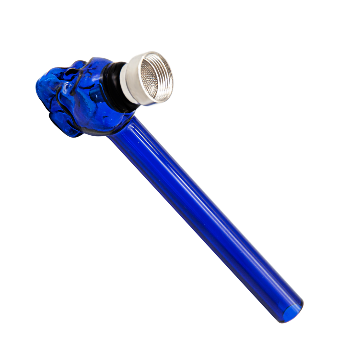 Skull Glass Pipe Color Mixed Smoking Pipe