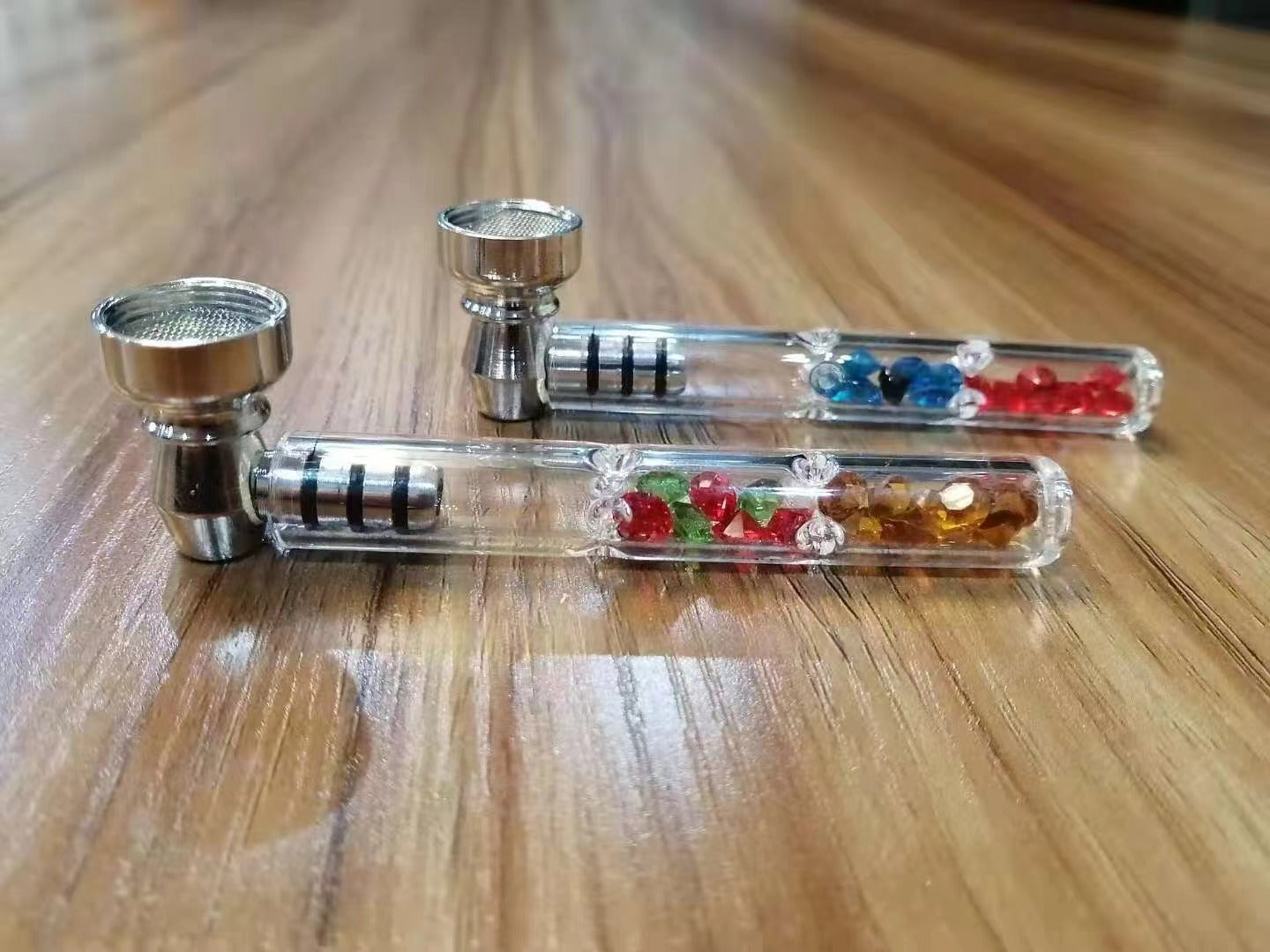 Glass Pipe with Double Diamond