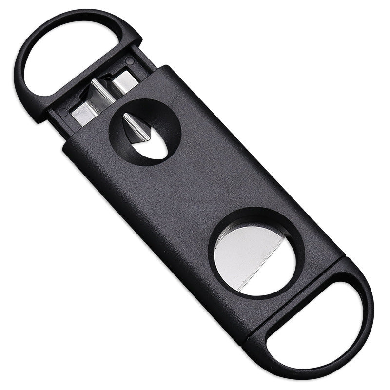 Plastic And Stainless Steel V-Shaped Double-Edged Cigar Cutter