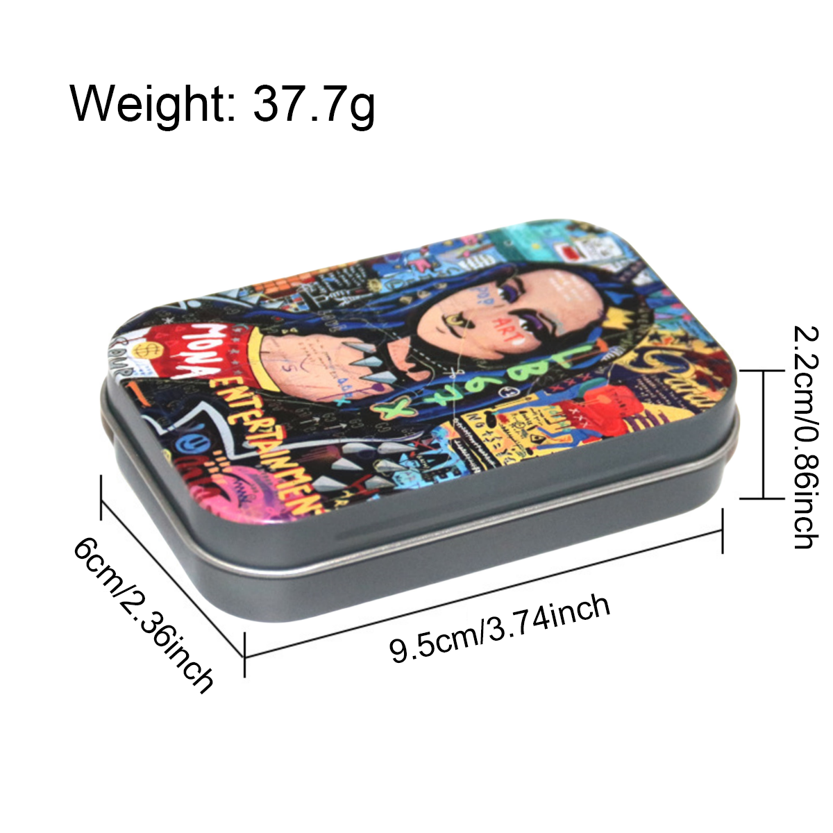 Tinplate Printed Marijuana and Tobacco Storage Case
