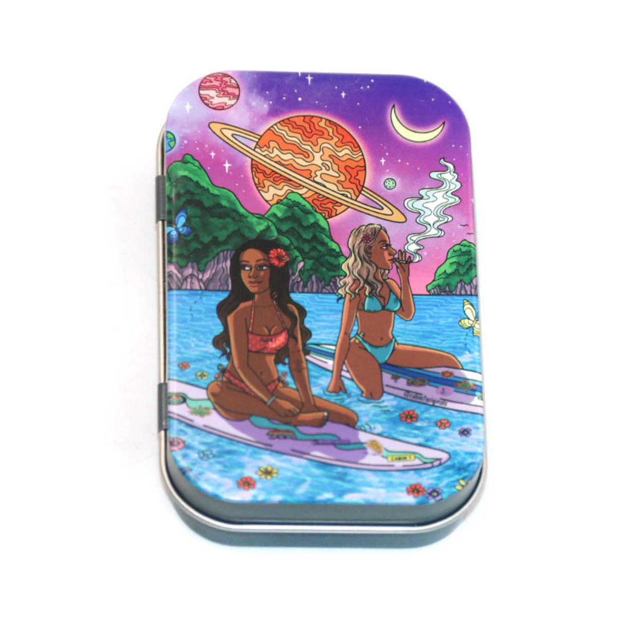 Tinplate Printed Marijuana and Tobacco Storage Case