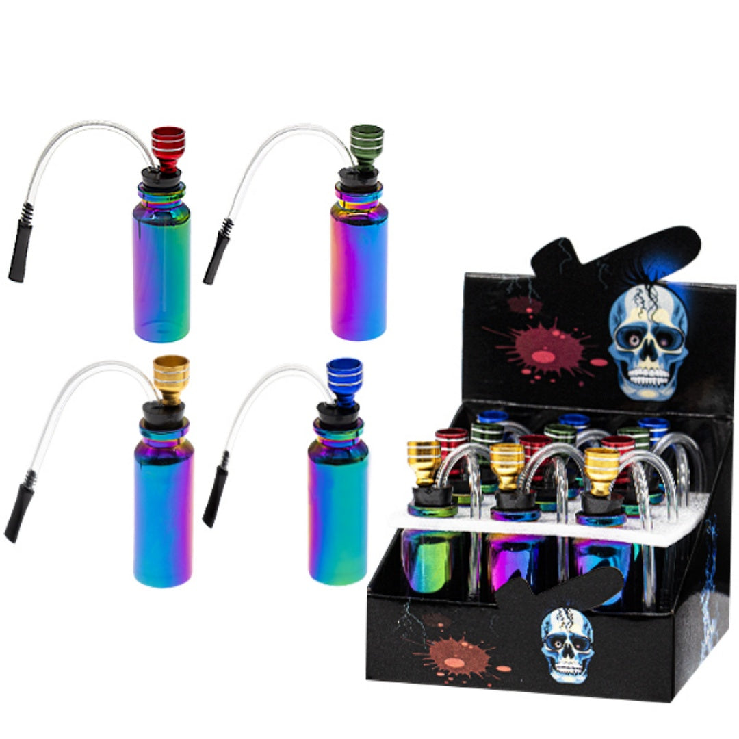 Glass Mini Bong UV Rainbow Waterpipe Portable