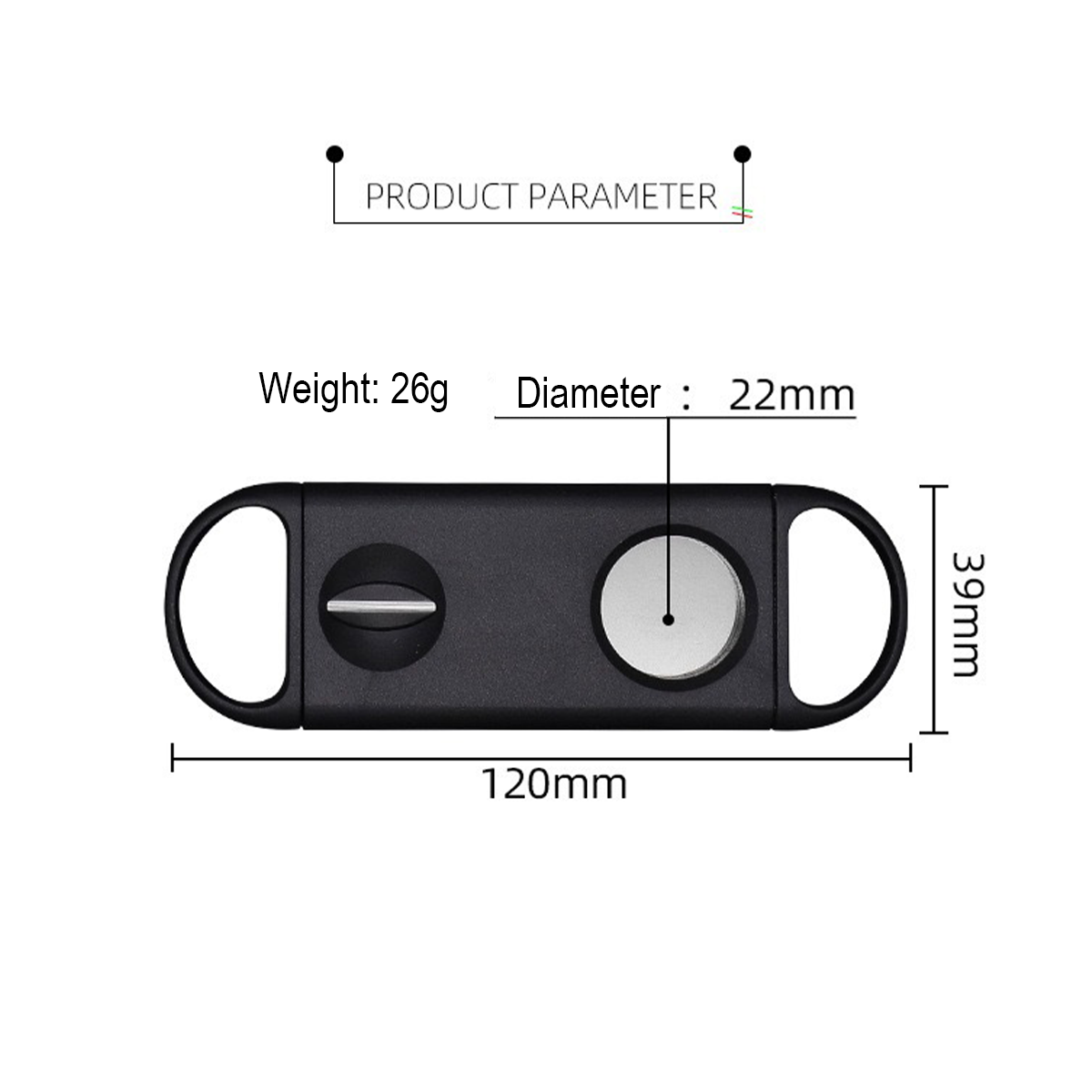 Plastic And Stainless Steel V-Shaped Double-Edged Cigar Cutter