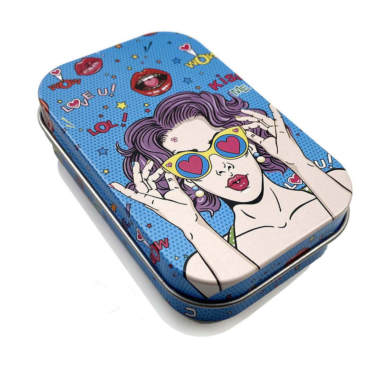 Tinplate Printed Marijuana and Tobacco Storage Case