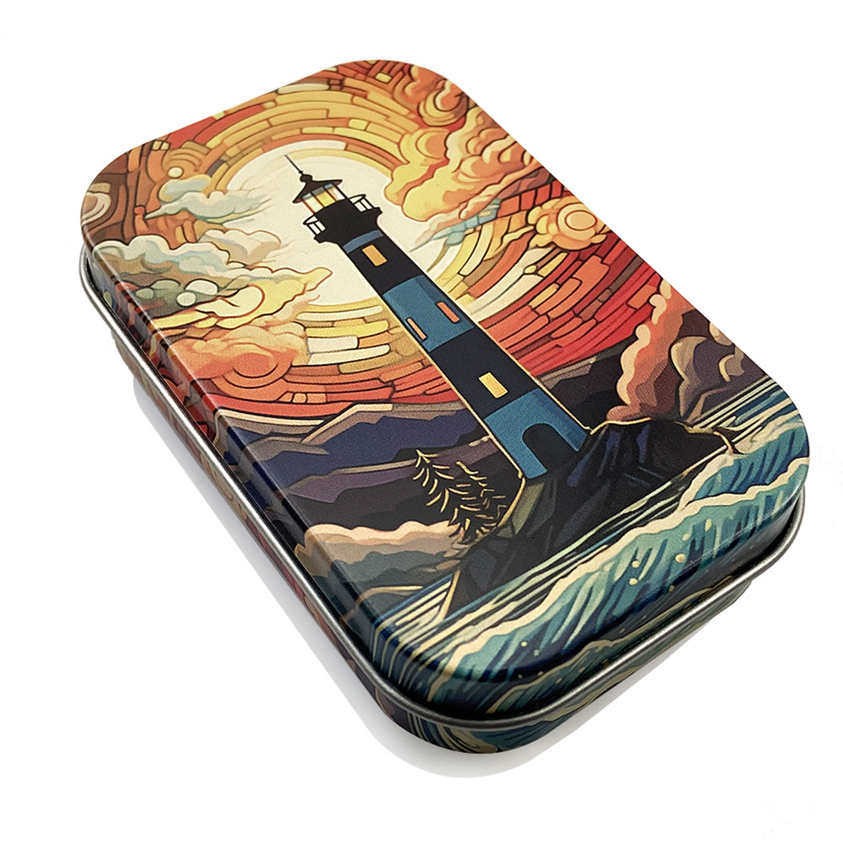 Tinplate Printed Marijuana and Tobacco Storage Case