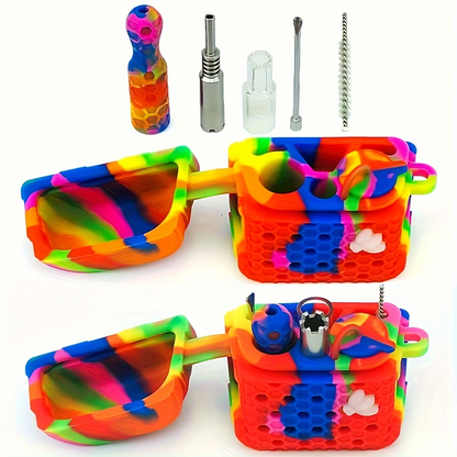 Portable Pipe 3 In 1 Silicone Smoking Set