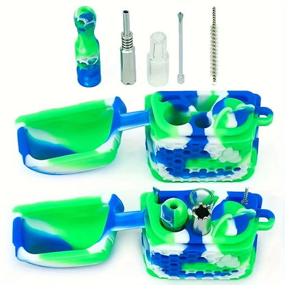 Portable Pipe 3 In 1 Silicone Smoking Set