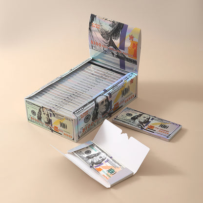 24 Leaves/Booklet 24 Booklets/Case Laser US Dollars Rolling Papers Without Filter Tips