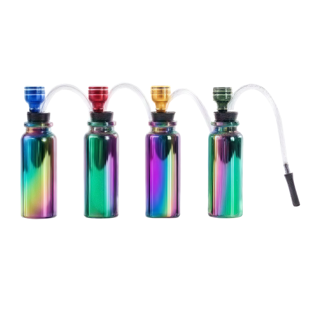 Glass Mini Bong UV Rainbow Waterpipe Portable
