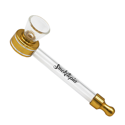 Glass Pipe With Metal Head Smoking Pipe
