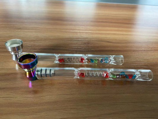 Glass Pipe with Diamond Smoking Pipe