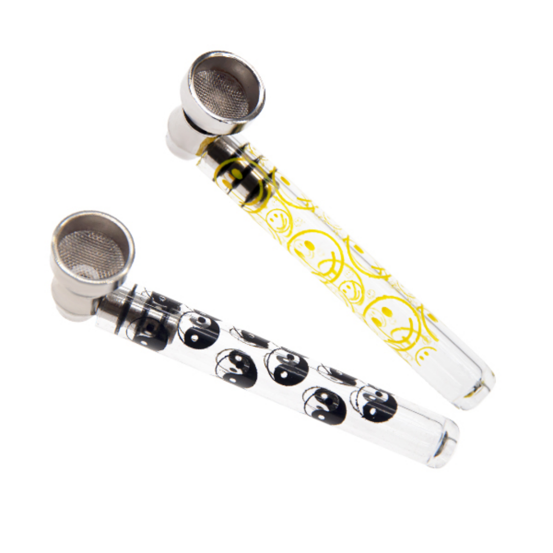 Glass Smoking Pipe with Printing