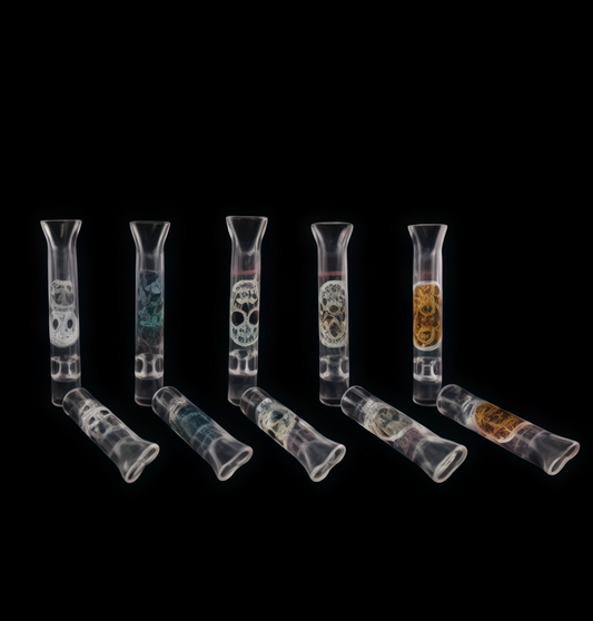 7cm GALSS TIPS with Skull Pattern