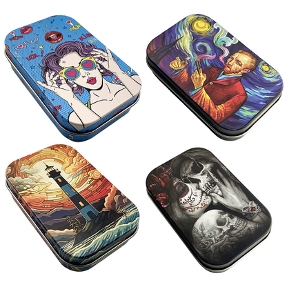 Tinplate Printed Marijuana and Tobacco Storage Case