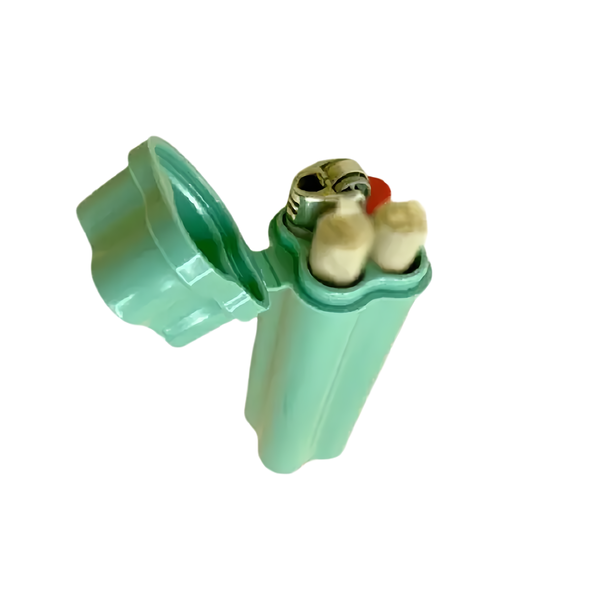 Plastic Flip-Top Pre-Rolled Cone And Lighter Storage Cases