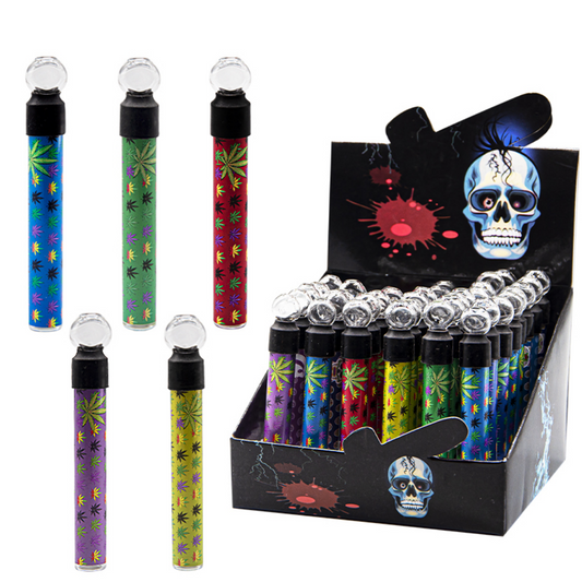 Leaf Glass Pipe Chillum 48CT/Display