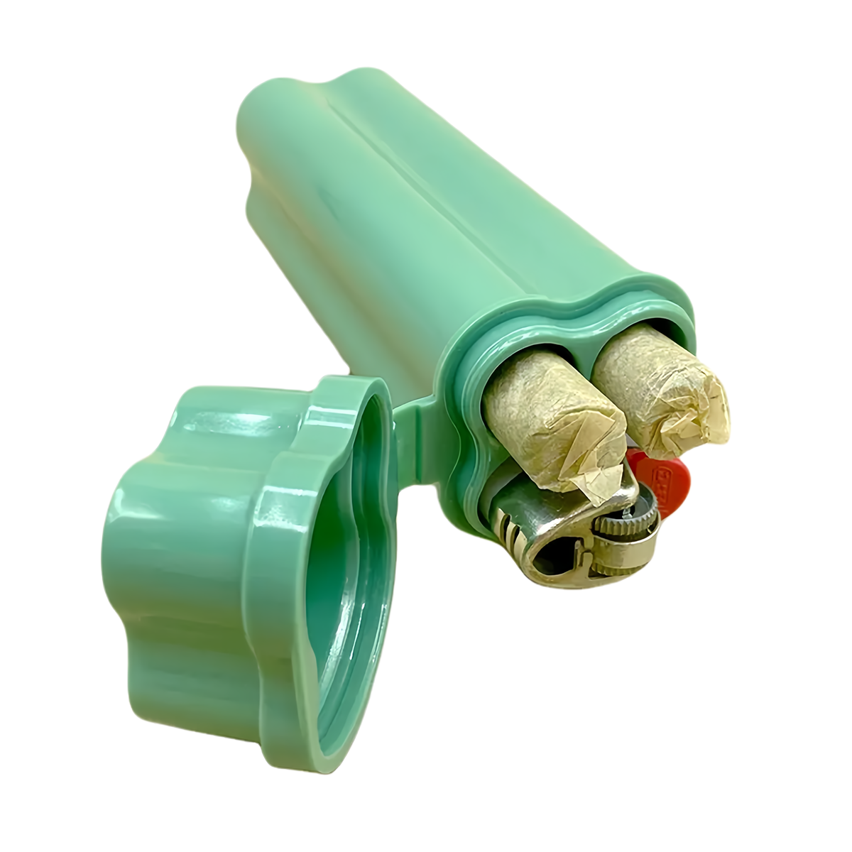 Plastic Flip-Top Pre-Rolled Cone And Lighter Storage Cases