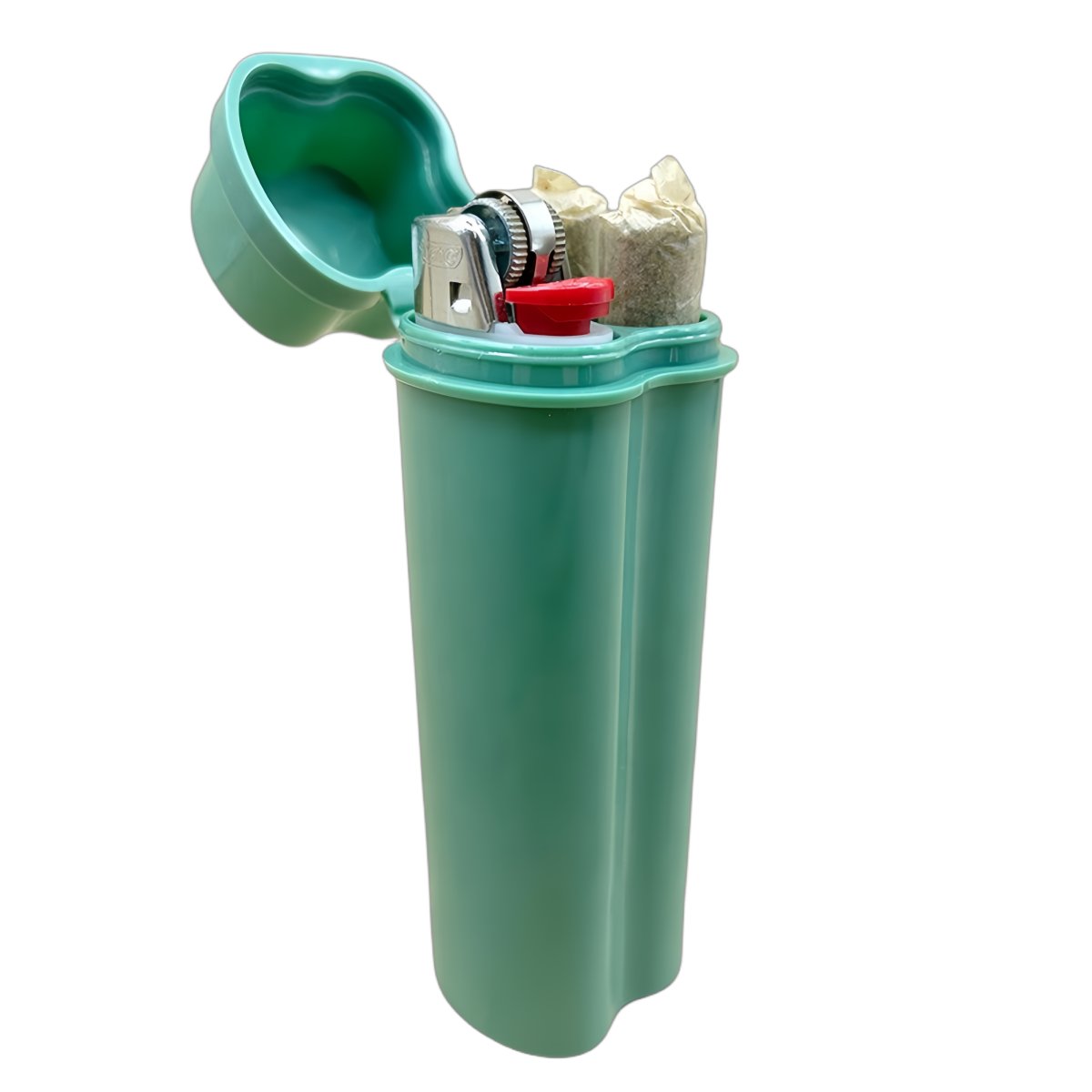 Plastic Flip-Top Pre-Rolled Cone And Lighter Storage Cases