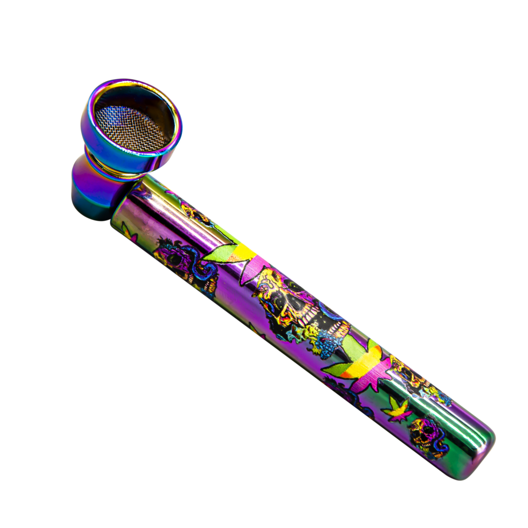 Printed Glass Pipe With Rainbow