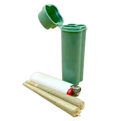 Plastic Flip-Top Pre-Rolled Cone And Lighter Storage Cases