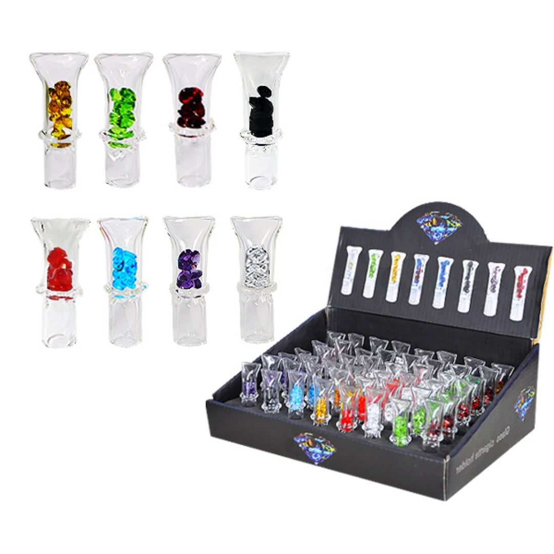 Glass Diamonds Tips with Circle