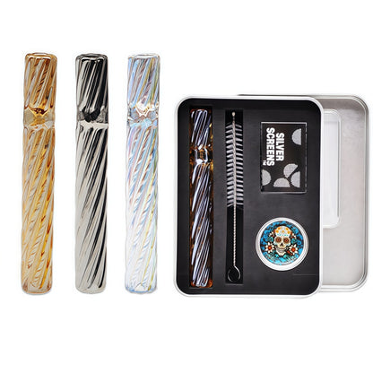 4in 1 Mixed Color Threaded Chillum Set