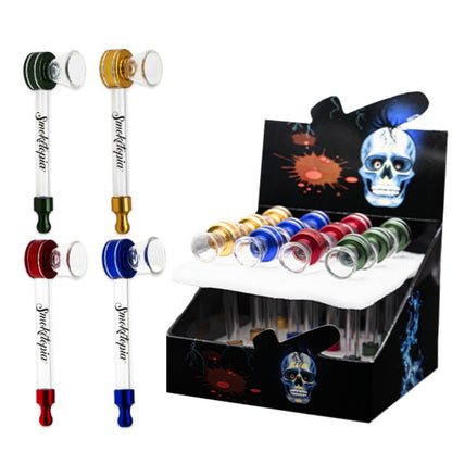 Glass Pipe With Metal Head Smoking Pipe