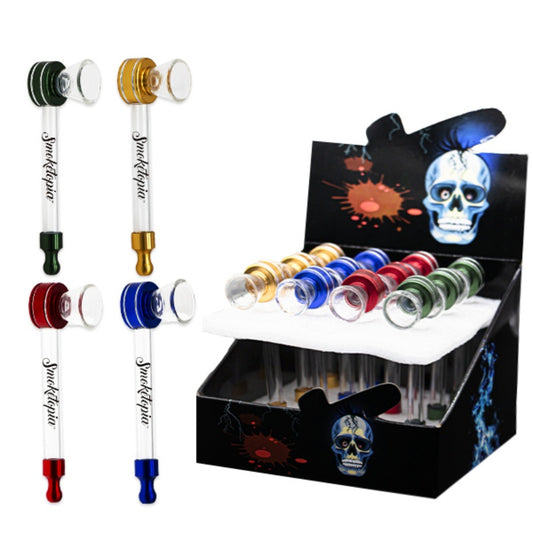 Glass Pipe With Metal Head Smoking Pipe
