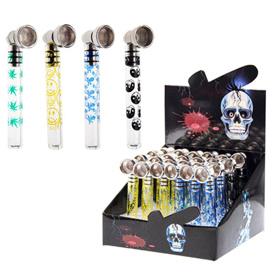 Glass Smoking Pipe with Printing