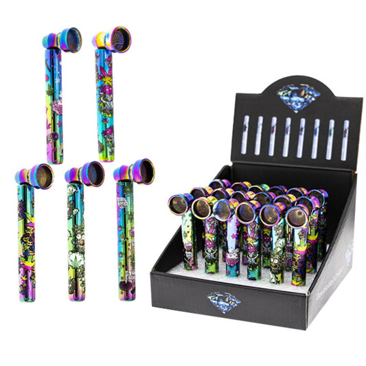 Printed Glass Pipe With Rainbow