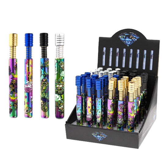 Press Type Glass Pipe with Rainbow