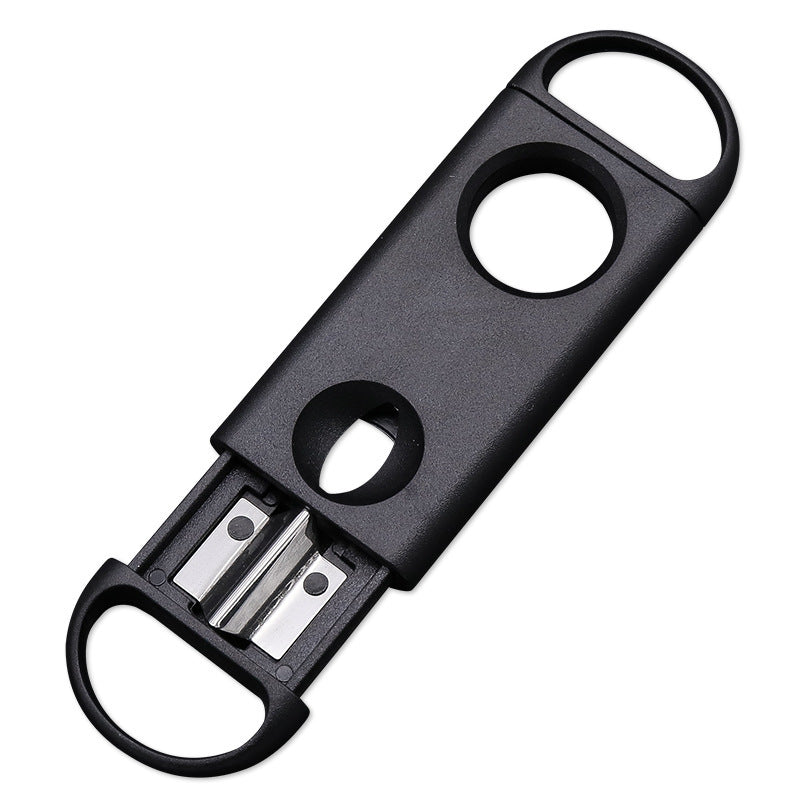 Plastic And Stainless Steel V-Shaped Double-Edged Cigar Cutter