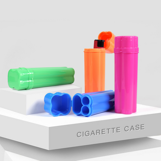 Plastic Flip-Top Pre-Rolled Cone And Lighter Storage Cases