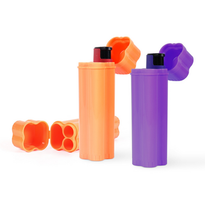 Plastic Flip-Top Pre-Rolled Cone And Lighter Storage Cases