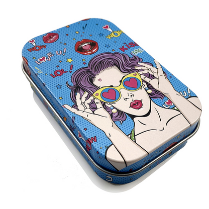Tinplate Printed Marijuana and Tobacco Storage Case