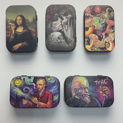Tinplate Printed Marijuana and Tobacco Storage Case